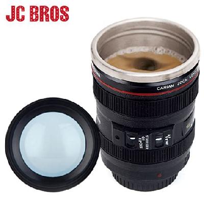 Camera Lens Shaped Coffee Mug Flask With Lid
