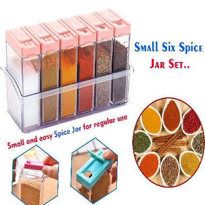 Multicolour Plastic Spice Jars (6 Pcs, 14x22x8cm)