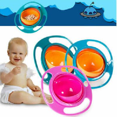 Portable Non Spill Feeding Toddler Gyro Bowl 360 Degree Rotating Dish