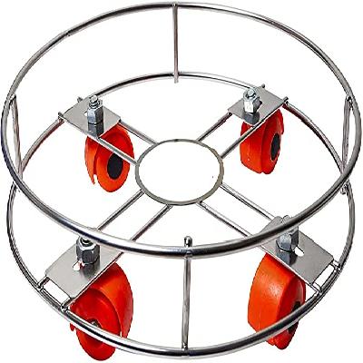 Stainless Steel Gas Cylinder with Wheels LPG Cylinder Roller Stand Movable Trolley