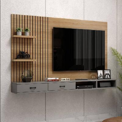 Living Room Wooden TV Wall Unit