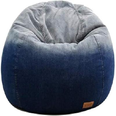 Chair Bean Bag Large Size Blue Denim Cover Only, Customizable