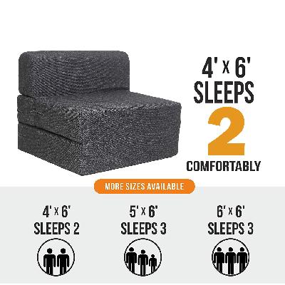 Foldable Sofa Cum Bed, 4' x 6' Feet Premium Jute Fabric with Premium Foam Fillers