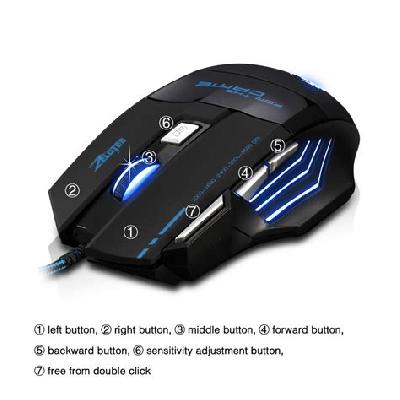 Gaming Mouse MFTEK K1 Light Weight 1600 DPI LED Backlit Silent