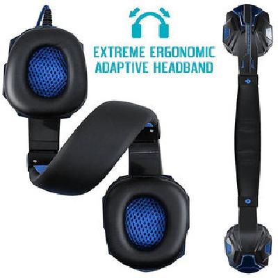 LED Backlit Wired Gaming Headphones with mic and Unbreakable ABS Body