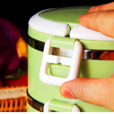 Lilly Twin, 304 Stainless Insulated Lunch Box with Handle and Dual Layer 2 Compartments, 1400 ml