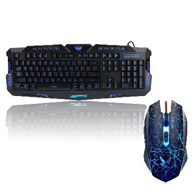 Multicolor LED Backlit Wired Gaming Keyboard and Mouse with Unbreakable ABS Body, 3 Color Change