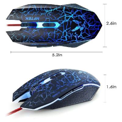 Multicolor LED Backlit Wired Gaming Mouse With Unbreakable ABS Body, 3 Color Change