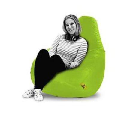 Premium Collection Classic Leatherette Bean Bag XXXL Size Brown Color Yellow Stripes Cover Only
