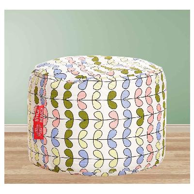 Printed Canvas Round Floor Cushion Bean Bag XL Size Cover Only, Multi Color, Customizable
