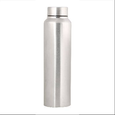 Sports SS Fridge Water Bottle 1000 mL Silver Chrome Color - BPA Free, Food Grade Quality