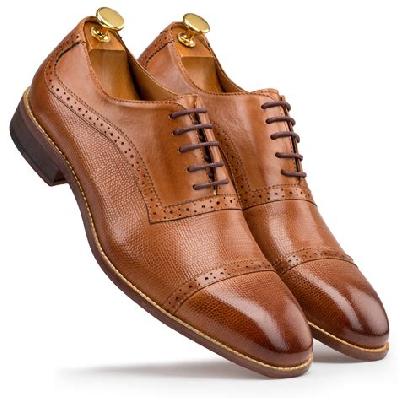 Police Tan Oxford Shoes