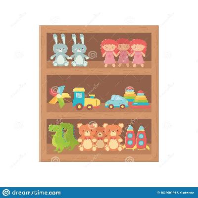 Wooden Almirah Children Cartoon
