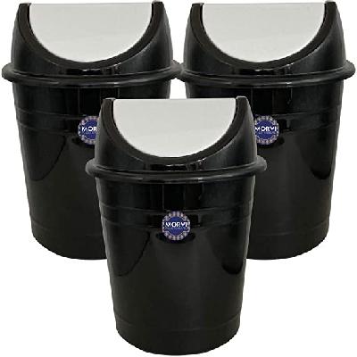 Black Dustbin 10 Inch
