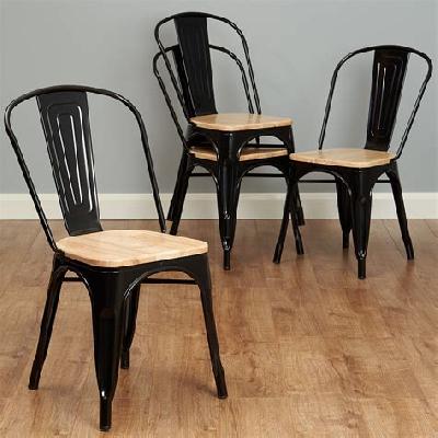 Metal Wood Cafeteria Chair