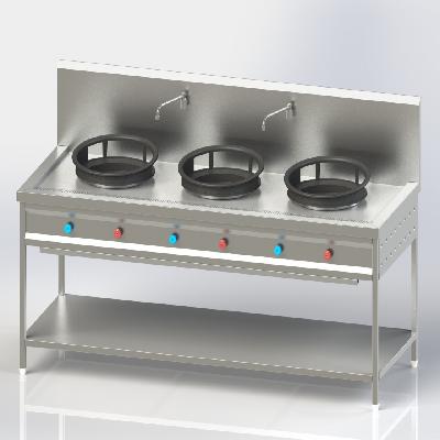 Three Burner Cooking Range