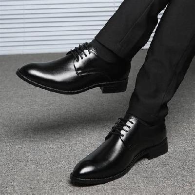 Black Flat Style Formal Microfiber Shoes