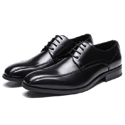 Black Formal Lace Up Microfiber Shoes