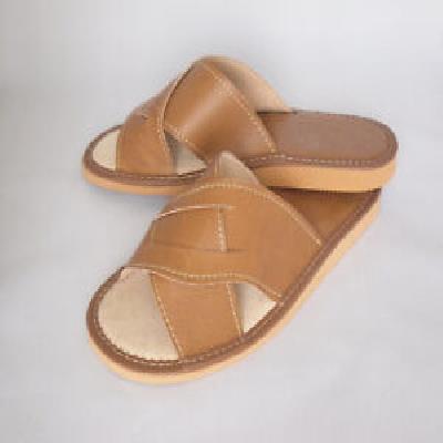 Gents Brown Leather Slippers