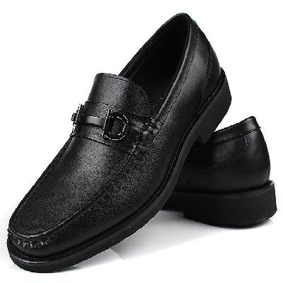 Mens Black Leather Casual Slippers