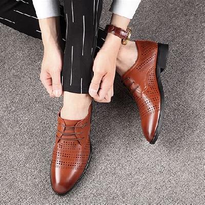 Mens Brown Microfiber Formal Shoes