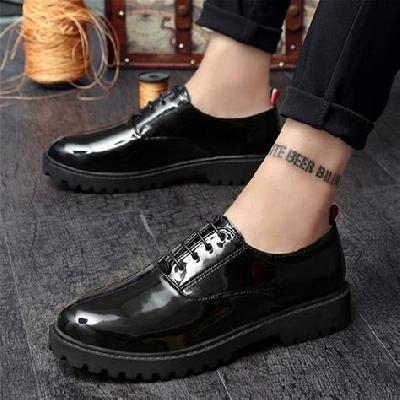 Mens Glossy Finish Formal Microfiber Shoes