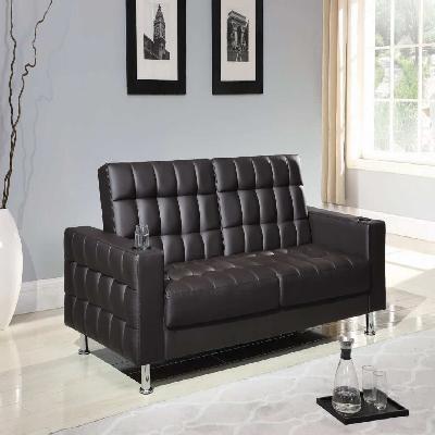  Leatherette Cushion Back Office Sofa Set