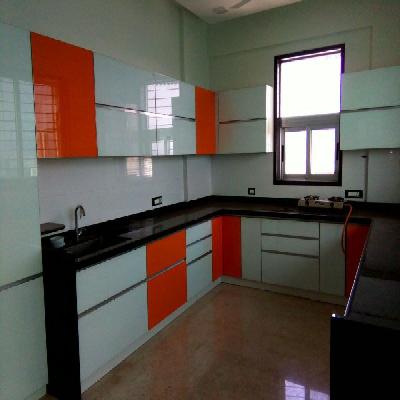 V Shaped Modular Kitchen