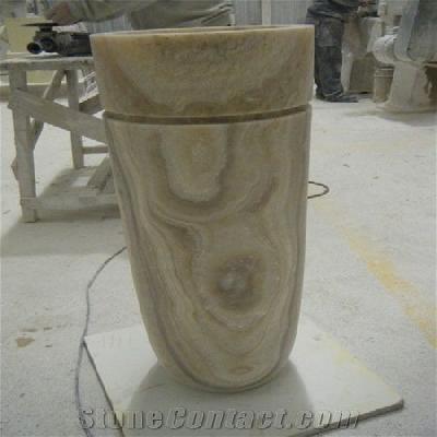 Onyx Stone Pedestal Wash Basin