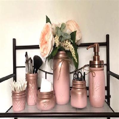 Rose Gold Bathroom Accessories Set