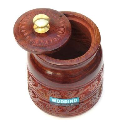 Carved Wooden Spice Box Sheesham Wood