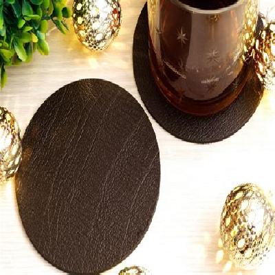 Round Brown Coasters