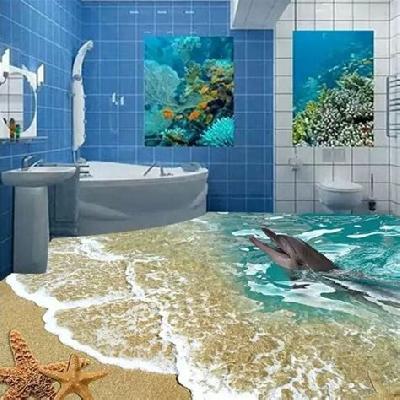 3D Bathroom Floor Tiles
