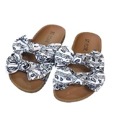 Ladies Fashion Flower Print Slipper