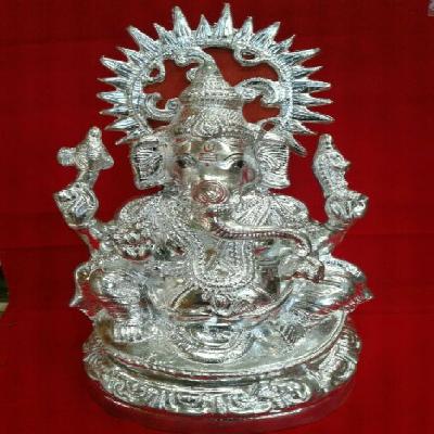 White metal ganeshji statue