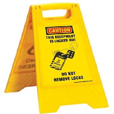 KRM LOTO Portable Safety Floor Stand(do Not Remove Locks)