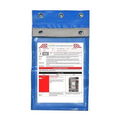 Lockout Permit Document Holder Two Pockets Blue