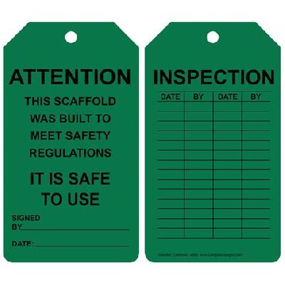 Safety Tag Scaffolding