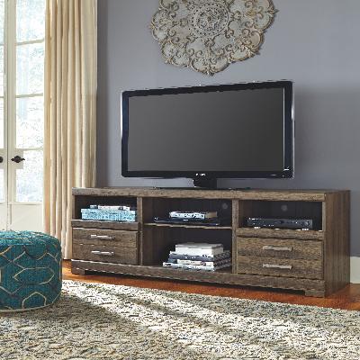 Brown And White PVC Laminate TV Cabinet