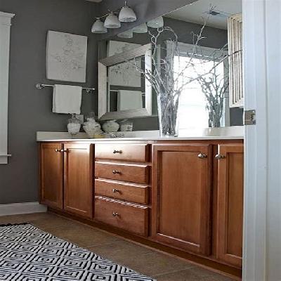 Dark Brown Bathroom pvc Cabinet
