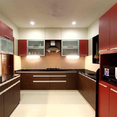 U Shape Solid PU Modular Kitchen
