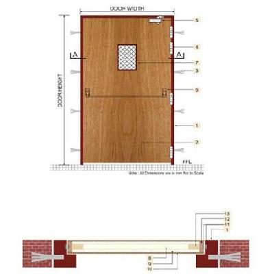 Composite Wooden Fire Smoke Check Door