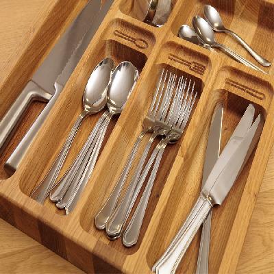 Kitchen Wooden Cutlery Tray