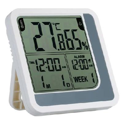 Indoor Digital Humidity Meter Hygrometer Thermometer with Large LCD Display Temperature Alarm Clock
