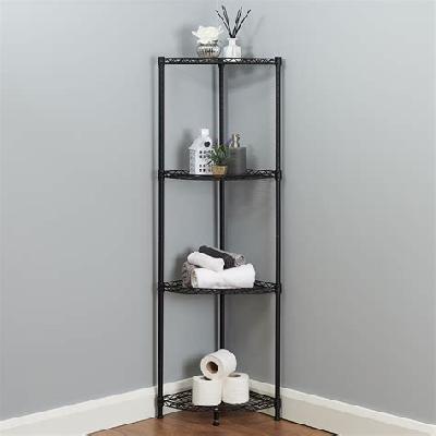 Black Bathroom Corner Shelf