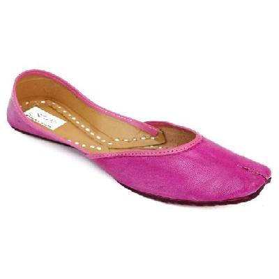 Ladies Pink Leather Jutti