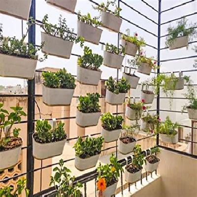 Balcony Railing Planter Set Of 3 Nos (30 Cm X 30 Cm X 30 Cm)