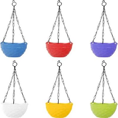 Hanging Planter With Bottom And Chain Hanging Pack Of 5