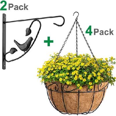 L Bracket with Hanging Coir Pot