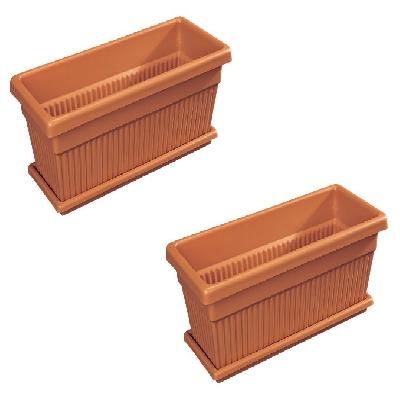 Minerva Naturals Plastic Rectangle Pot With Tray